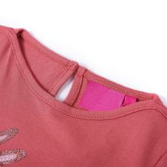 Vidaxl Otroška majica z dolgimi rokavi starinsko roza 116