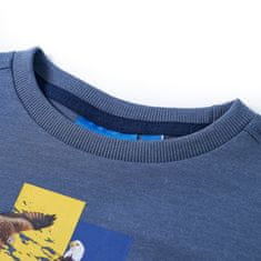 Vidaxl Otroška majica z dolgimi rokavi modra melange 104