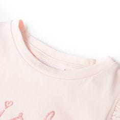 Vidaxl Otroška majica s kratkimi rokavi z volančki nežno roza 92