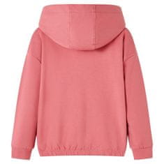 Vidaxl Otroški pulover s kapuco starinsko roza 140