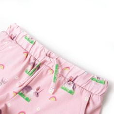 Vidaxl Otroške kratke hlače z vrvico svetlo roza 128