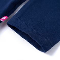 Vidaxl Otroška majica z dolgimi rokavi mornarsko modra 92