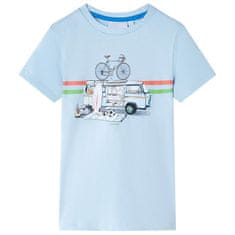Vidaxl Otroška majica s kratkimi rokavi svetlo modra 140
