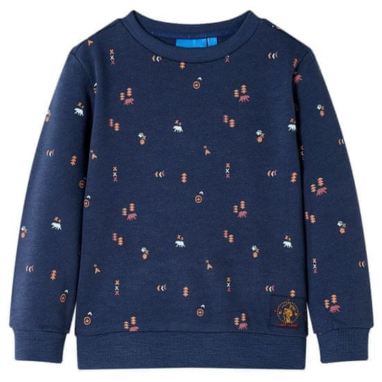 Greatstore Otroški pulover mornarsko modra melange 104