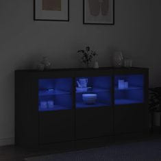 Vidaxl Komoda z LED lučkami črna 123x37x67 cm