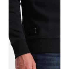 OMBRE Moški pulover z belim polo ovratnikom V6 OM-SSNZ-0132 črna MDN124385 S