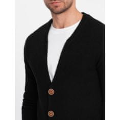 OMBRE Moški strukturiran pulover z žepi V1 OM-SWCD-0109 črna MDN124388 XL