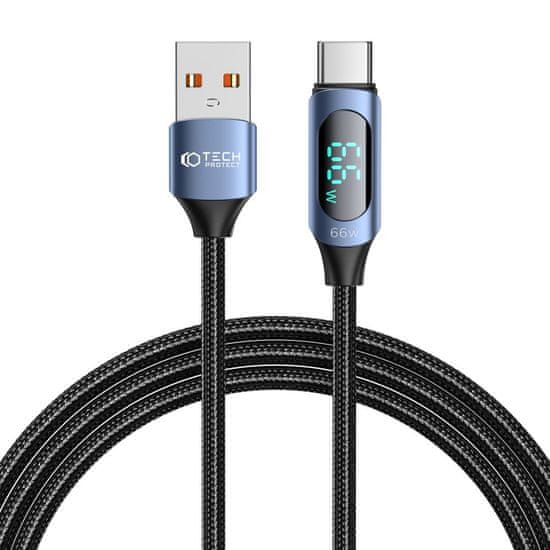 Tech-protect Ultraboost LED kabel USB / USB-C 66W 6A 2m, modro