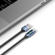 Tech-protect Ultraboost LED kabel USB / USB-C 66W 6A 2m, modro