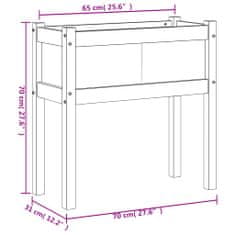 Vidaxl Vrtno cvetlično korito 2 kosa z nogami voščeno rjava borovina