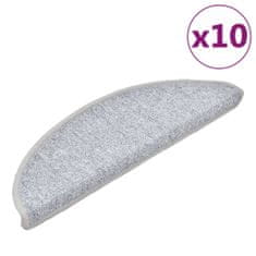 Vidaxl Preproge za stopnice 10 kosov 56x17x3 cm svetlo sive