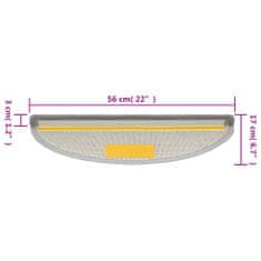 Vidaxl Preproge za stopnice 10 kosov 56x17x3 cm svetlo sive