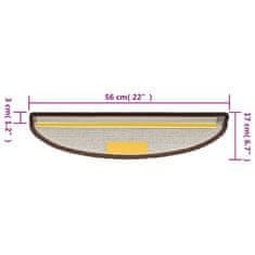 Vidaxl Preproge za stopnice 15 kosov 56x17x3 cm kavno rjave