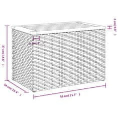 Vidaxl Vrtna stranska mizica 2 kosa siva 55x34x37 cm PE ratan les