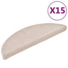 Vidaxl Preproge za stopnice 15 kosov 56x17x3 cm taupe