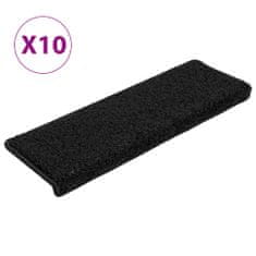 Vidaxl Preproge za stopnice 10 kosov 65x21x4 cm črne