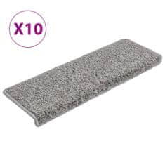 Vidaxl Preproge za stopnice 10 kosov 65x21x4 cm sive