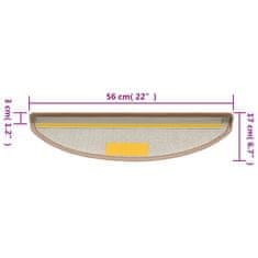 Vidaxl Preproge za stopnice 15 kosov 56x17x3 cm svetlo rjave