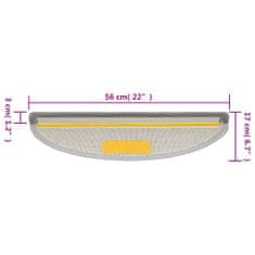 Vidaxl Preproge za stopnice 15 kosov 56x17x3 cm svetlo rjave