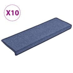 Vidaxl Preproge za stopnice 10 kosov 65x21x4 cm modre