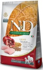 N&D ANCESTRAL GRAIN Dog LG Light-Chicken, Spelt, Oats & Granatno jabolko Adult Medium & Maxi 2,5 kg