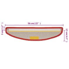 Vidaxl Preproge za stopnice 15 kosov 56x17x3 cm rdeče