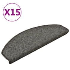 Vidaxl Preproge za stopnice 15 kosov temno sive 65x24x4 cm