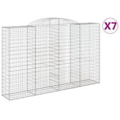 Vidaxl Obokane gabion košare 7 kosov 300x50x180/200cm pocinkano železo