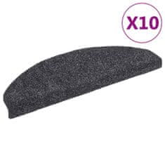 Vidaxl Samolepilne preproge za stopnice 10 kosov temno sive 65x21x4 cm