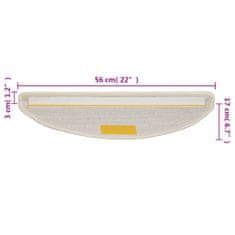 Vidaxl Preproge za stopnice 15 kosov 56x17x3 cm bele