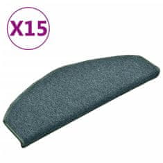 Vidaxl Preproge za stopnice 15 kosov temno zelene 65x24x4 cm