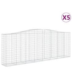 Vidaxl Obokane gabion košare 5 kosov 400x50x140/160cm pocinkano železo