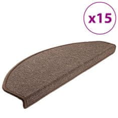 Vidaxl Preproge za stopnice 15 kosov 65x24x4 cm kavno rjave