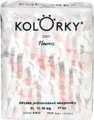 KOLORKY Otroške plenice DAY - Flowers: velikost XL (12-16 kg, 17 kosov)