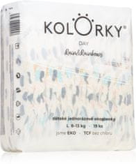 KOLORKY Otroške plenice DAY - Rain and Rainbows: velikost L (8-13 kg, 19 kosov)