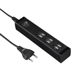 Hama USB omrežni polnilnik, 6 vtičnic, 6,8 A, žični