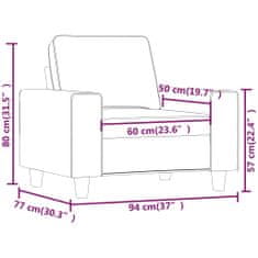 Vidaxl Fotelj temno siv 60 cm blago