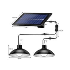 TIMMLUX 2x viseča solarna solarna svetilka 29 LED + solarni panel z 3600 mAh baterijo IP44