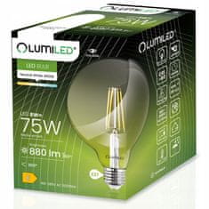 LUMILED 3x LED žarnica E27 G95 8W = 75W 4000K Nevtralno bela 360° Filament