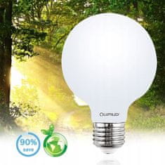 LUMILED 3x LED žarnica E27 G95 8W = 75W 880lm 3000K Toplo bela 360° Filament mlečni mehurček