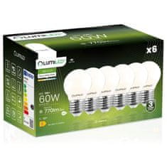 LUMILED 6x LED žarnica E27 P45 7W = 60W 770lm 4000K Nevtralno bela 360° Filament mléčná bublina