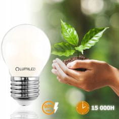 LUMILED 6x LED žarnica E27 P45 7W = 60W 770lm 4000K Nevtralno bela 360° Filament mléčná bublina