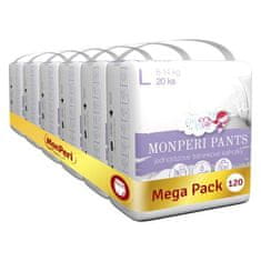 MonPeri PANTS Plenice za enkratno uporabo L (8-14 kg) 120 kosov - Mega Pack