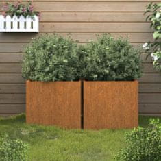 Vidaxl Cvetlično korito 2 kosa 49x47x46 cm corten jeklo