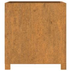 Vidaxl Cvetlično korito z nogami zarjavelo 49x47x50 cm corten jeklo