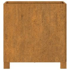 Vidaxl Cvetlično korito z nogami zarjavelo 42x40x43 cm corten jeklo