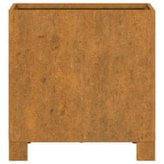 Vidaxl Cvetlično korito z nogami zarjavelo 32x30x33 cm corten jeklo