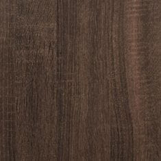 shumee Knjižna omara rjavi hrast 122x30x132 cm inžen. les in kovina