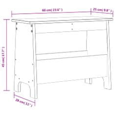 Vidaxl Klop za predsobo voščeno rjava 60x28x45 cm trdna borovina