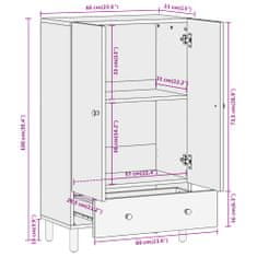 Vidaxl Visoka omarica 60x33x100 cm trden akacijev les